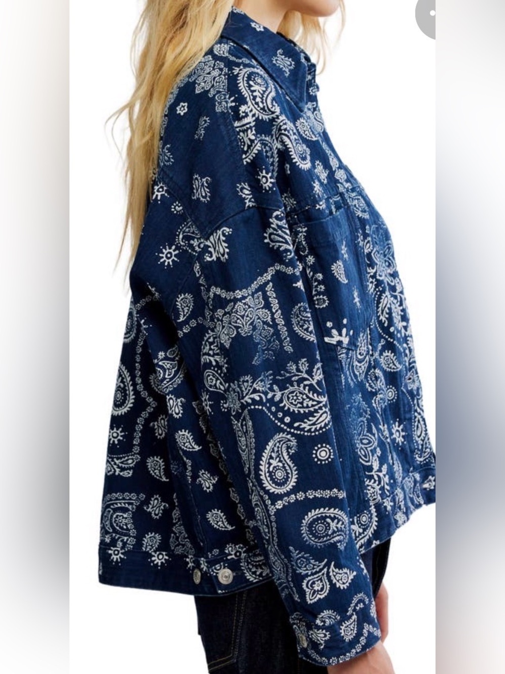 Free People We the Free Opal Printed Denim Jacket